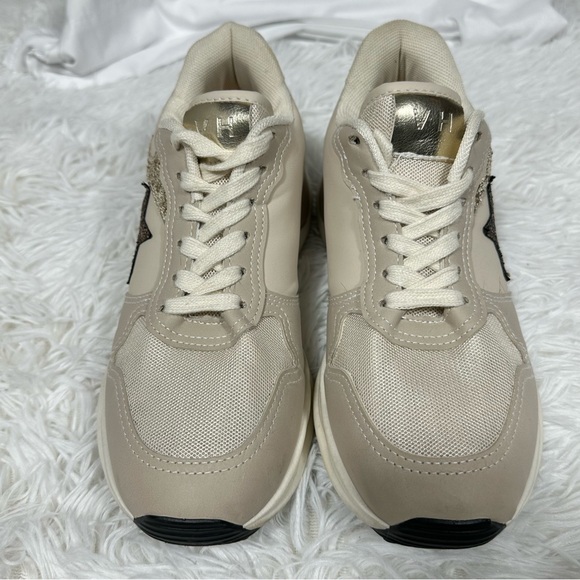 Vintage Havana Womens Sneakers 7 Blush Beige Sparkle Star Fashion Comfort Shoes - Picture 2 of 15